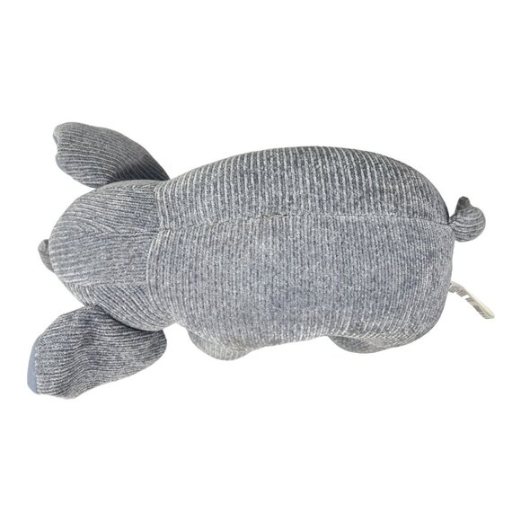 Pier 1 Imports Plush Gray Corduroy Elephant Toy Stuffed Animal Sewn Eyes - Picture 8 of 9
